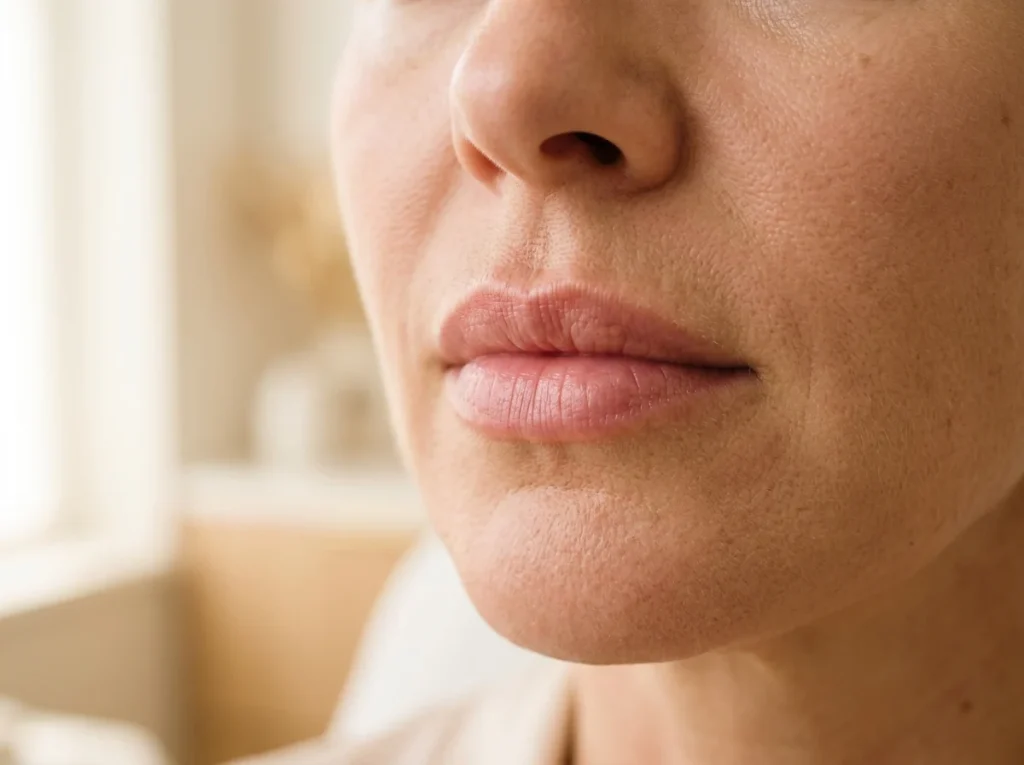 Líneas del código de barras del labio superior, tratamiento en San Sebastián