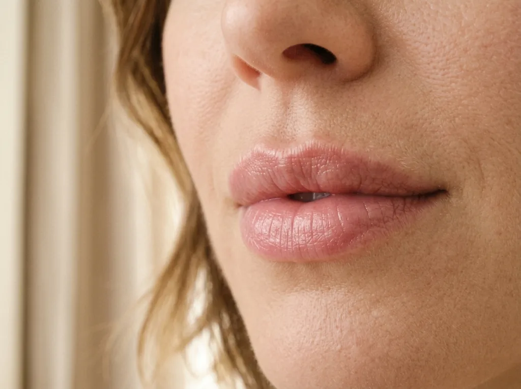Labios hidratados con textura suave y natural en San Sebastián