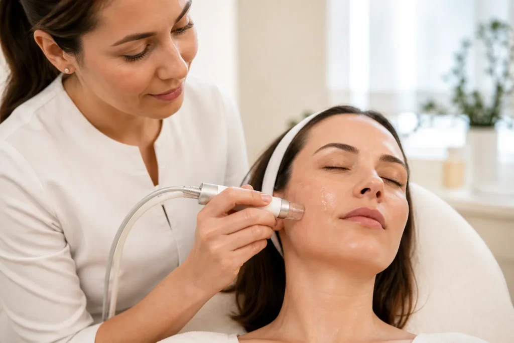 Detalle de la aplicación de skinbooster para hidratación profunda de la piel
